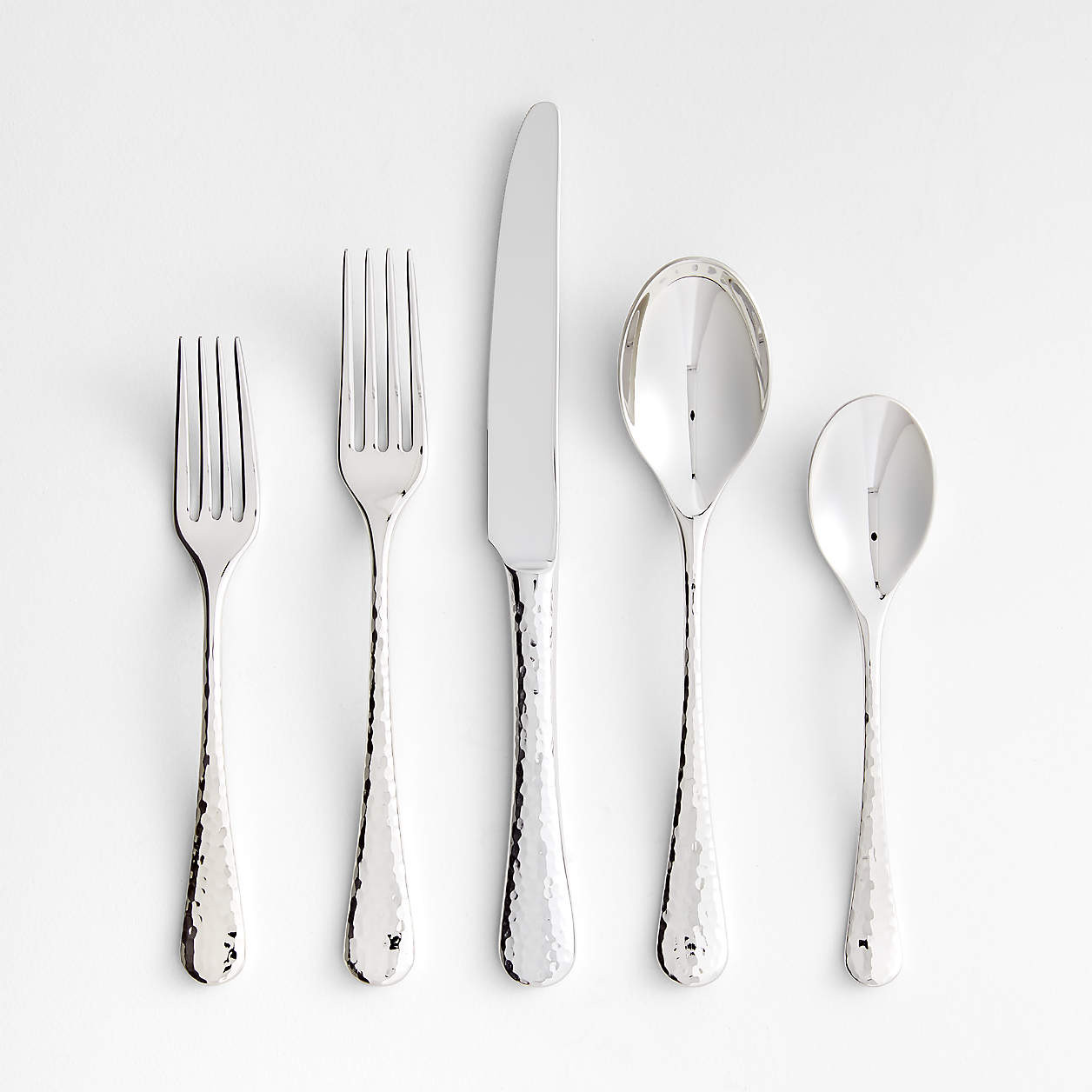 Caesna Texture 20-Piece Flatware Set + Reviews | Crate & Barrel | Crate & Barrel