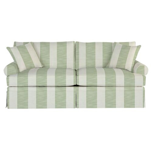 Maya Sofa, Kelly Green Sunbrella Cabana Stripe | One Kings Lane