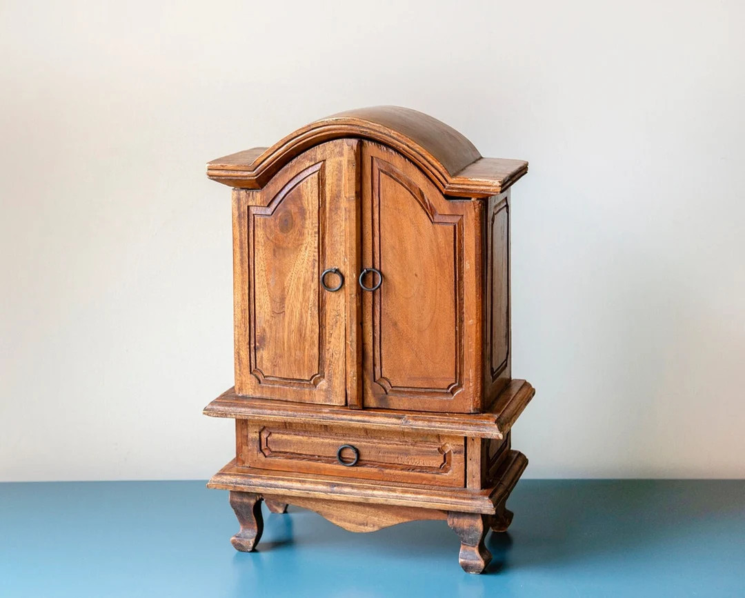 English Mahogany Cabinet With Small Drawers, Antique Storage Unit, Solid Wooden Chest, Small Desk... | Etsy (US)