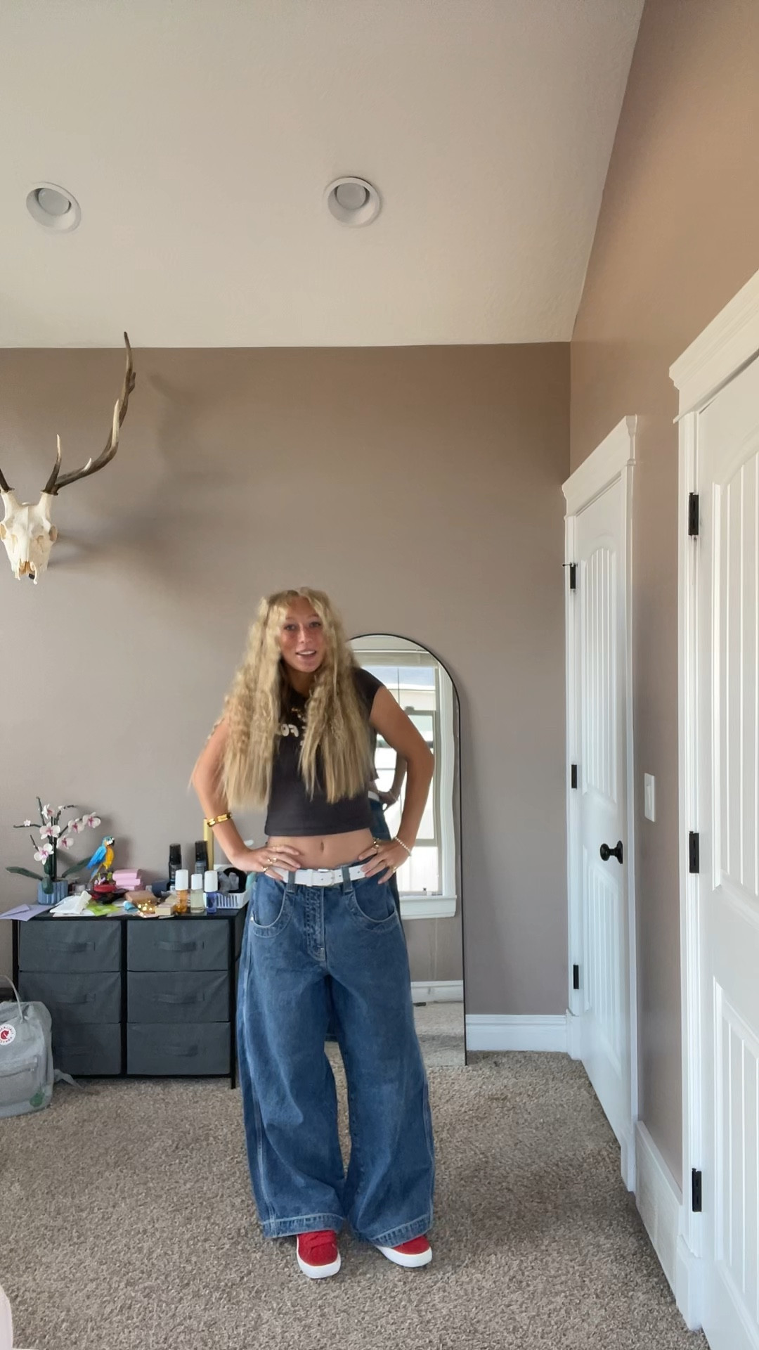 shirt is white fox and jeans are jnco