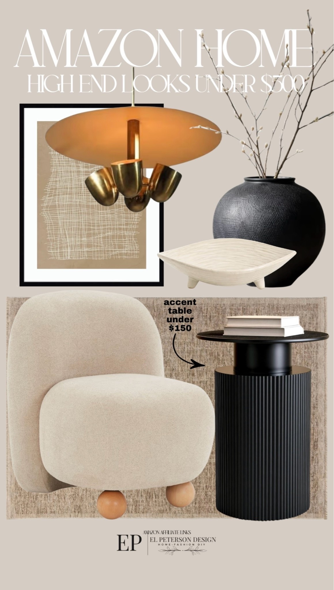 Amazon
Vase
Accent Table
Rug
Accent chair
Artwork
Pendant light
Bowl

#LTKHome
