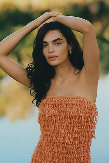 Let Me Be Fringed Tube Mini Dress | Anthropologie (US)