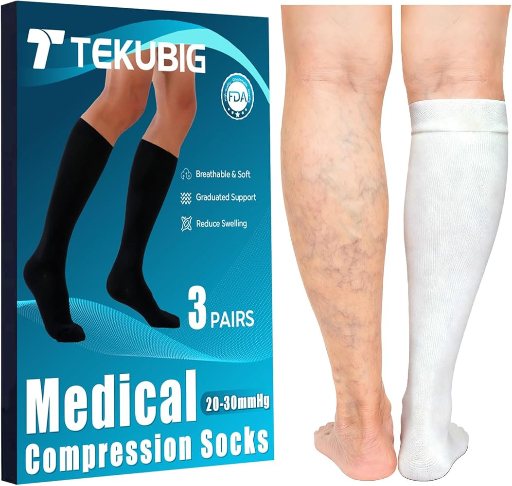 Medical Women Men Compression Socks Knee High 20-30 mmhg Graduated Stocking Support Hose Cute for... | Amazon (US)