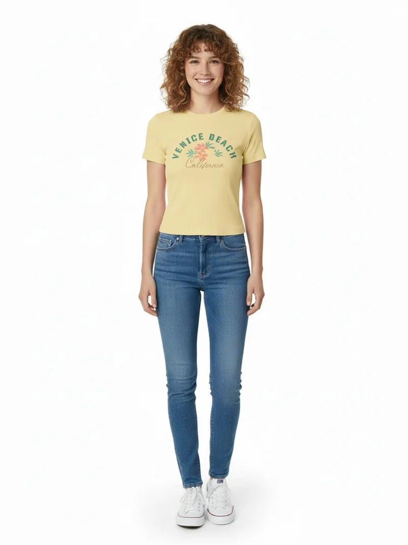 Venice Beach, California Junior's Graphic Baby Tee, Sizes XXS-XXL | Walmart (US)