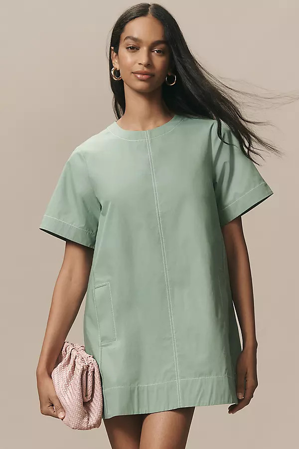 The Emmy Short-Sleeve Swing Mini Dress by Maeve | Anthropologie (US)