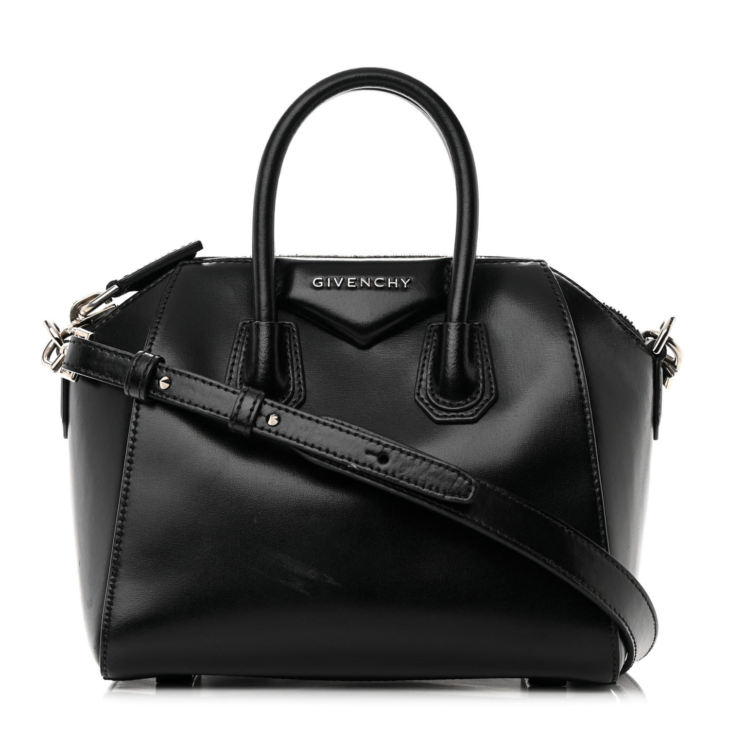 Shiny Lord Calfskin Mini Antigona Black | FASHIONPHILE (US)