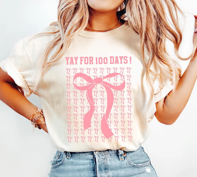 100 Days of School Shirt, 100 Day Shirt, Yay 100th Day of School Celebration Gift for Teacher Shi... | Etsy (US)