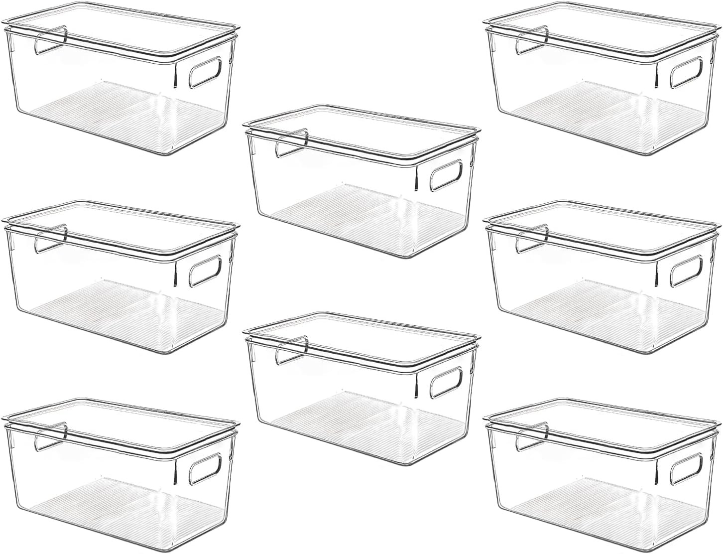 Clear Plastic Storage Bins with Lids, Perfect for Kitchen Organization or Pantry Organization and... | Amazon (US)