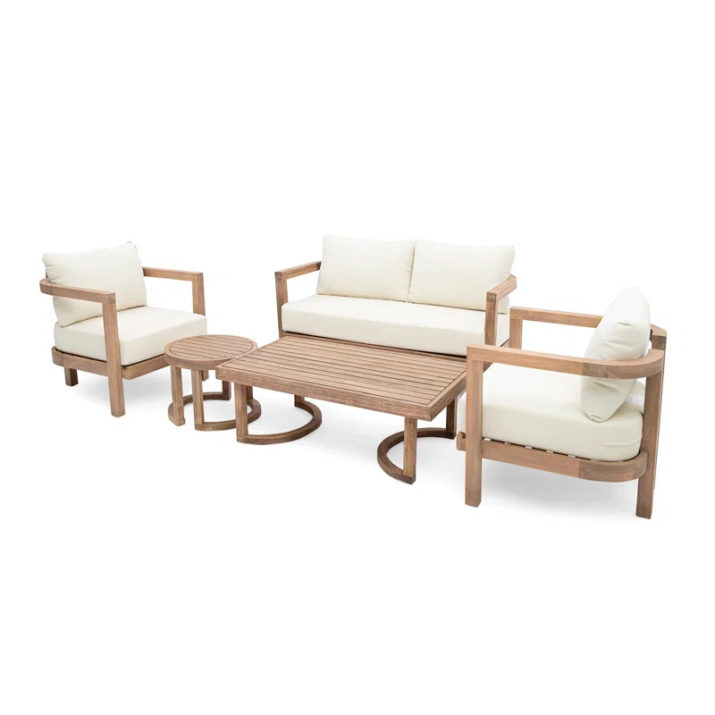 Trevohn 4 - Person Outdoor Seating Group with Cushions | Wayfair North America