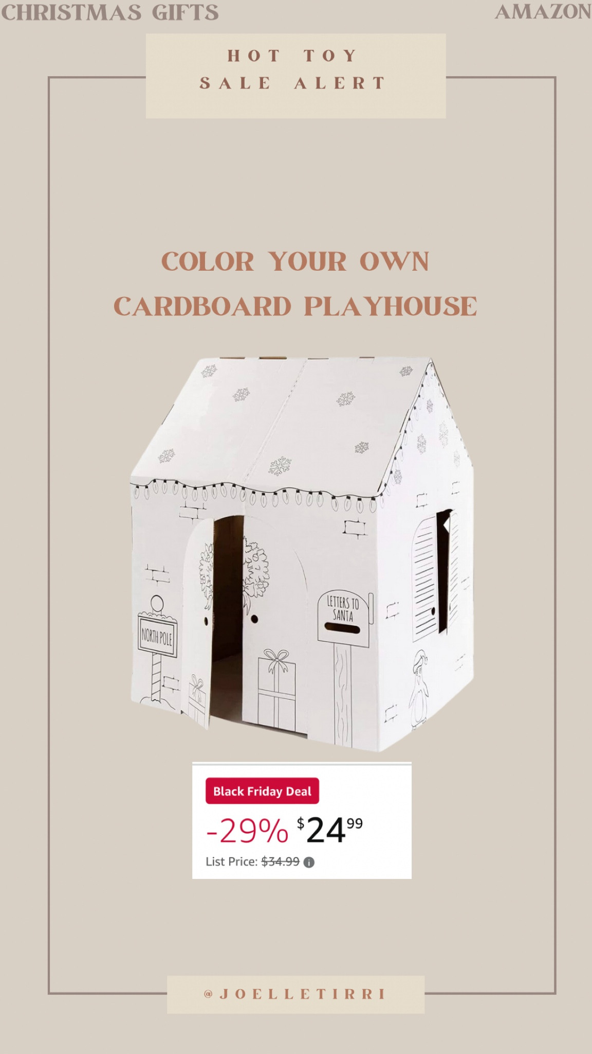 Color your own cardboard playhouse / gingerbread house! Perfect Christmas craft for a rainy day. Entertain the kids for hours.

#LTKCyberWeek #LTKKids #LTKHoliday