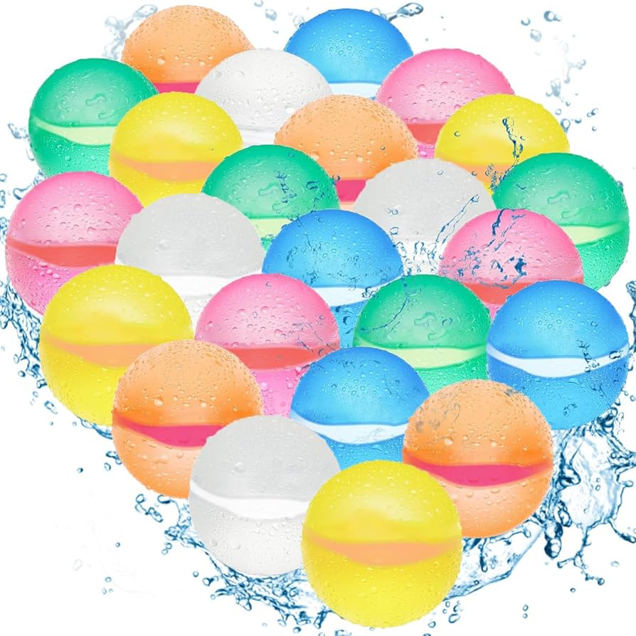 24PCS Reusable Water Balloons for Kids,Magnetic Refillable Latex-Free Silicone Water Bomb with Me... | Amazon (CA)