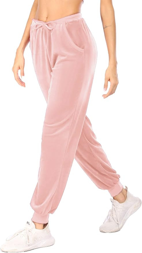 Ekouaer Women's Joggers Pants Drawstring Running Sweatpants with Pockets Velour Loungewear S-XXL | Amazon (US)