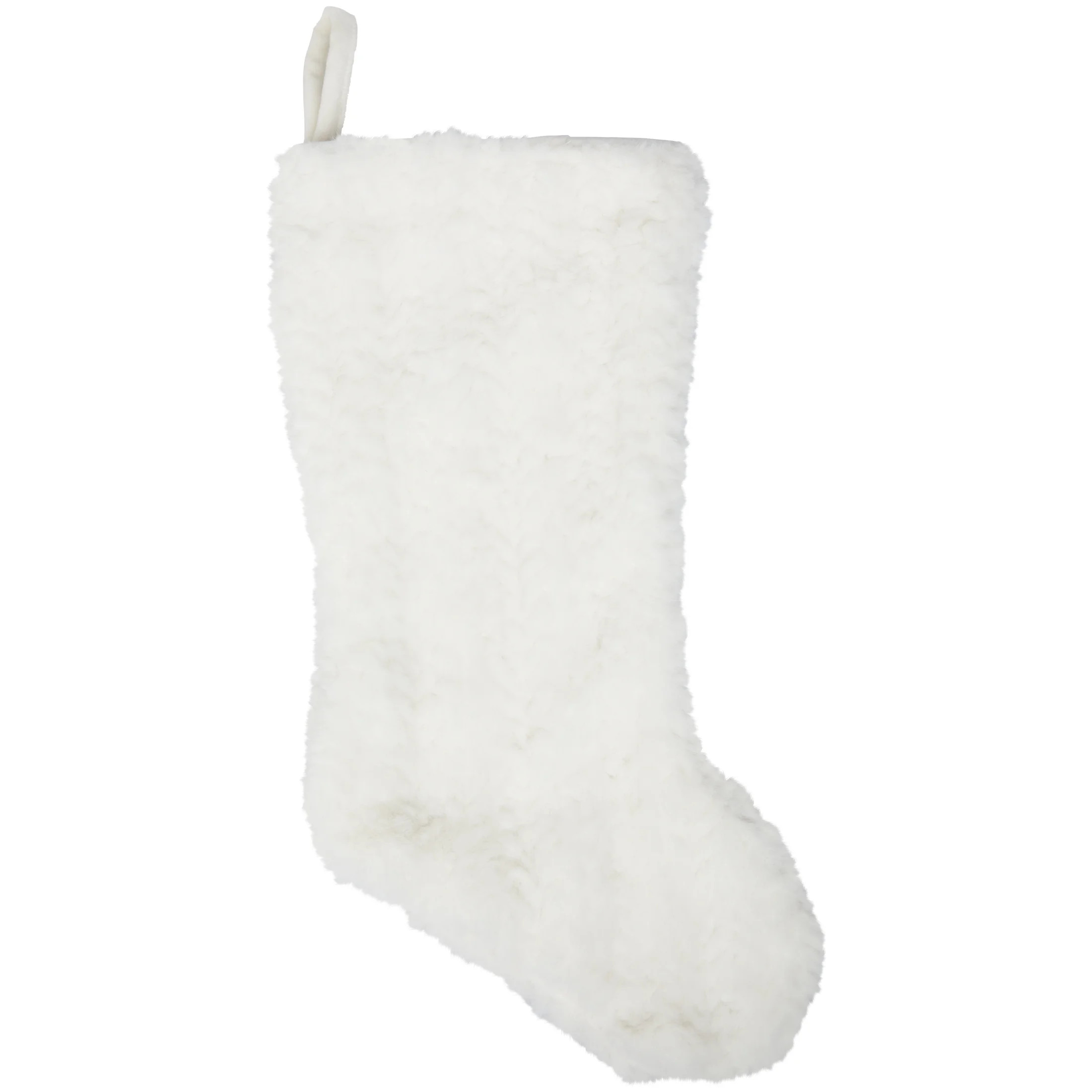 White Fur Christmas Stocking, 20 inch, .13 Pounds, by My Texas House | Walmart (US)