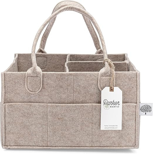 Parker Baby Diaper Caddy - Nursery Storage Bin and Car Organizer for Diapers and Baby Wipes - Oat... | Amazon (US)