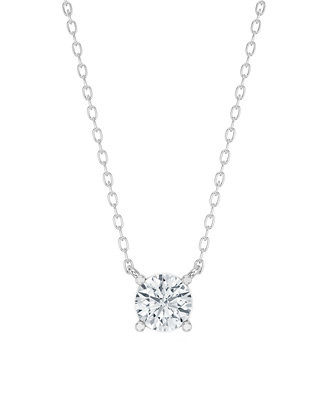 Lab-Grown Diamond Pendant Necklace (1 ct. t.w.) in Sterling Silver | Macy's