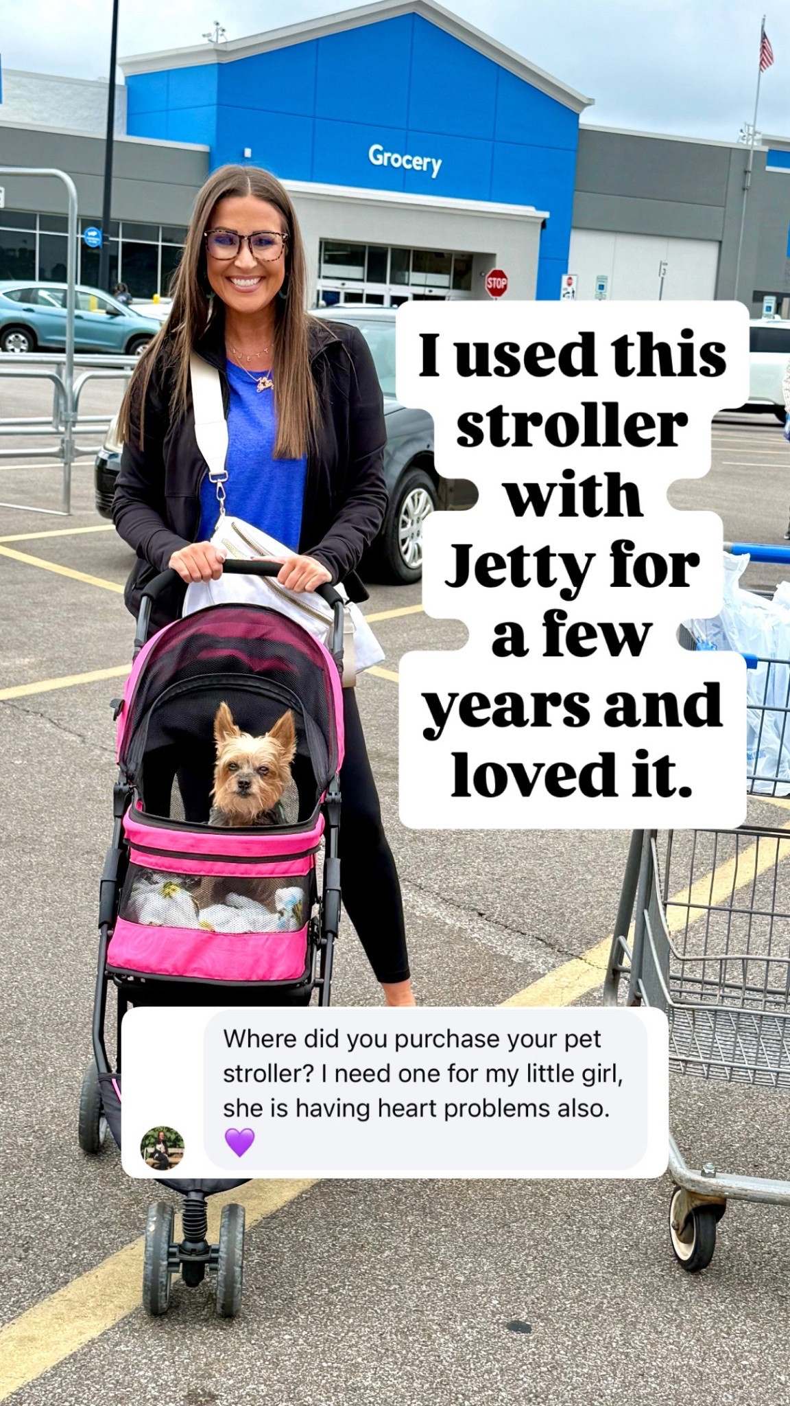 Pet stroller - has back net window for pet to see out the back and the front can be lifted for what I call a “convertible ride.” There is also a nice space underneath to store things. 

#LTKTravel #LTKPets