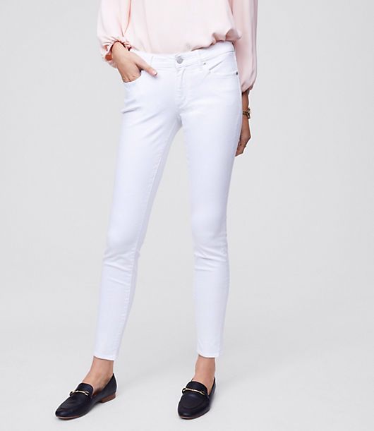 LOFT Curvy Skinny Jeans in White | LOFT