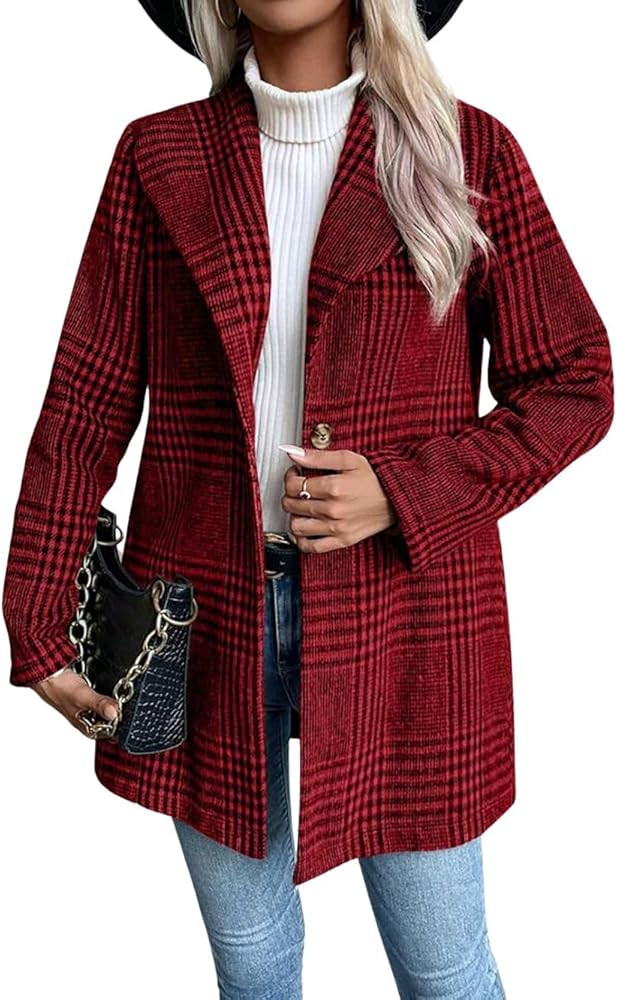 Womens 2025 Business Casual Blazers Long Sleeve Open Front Work Office Blazer Jacket | Amazon (US)