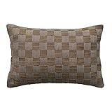 Bloomingville 24 Inches Woven Cotton Basket Weave Lumbar, Olive Color and Gray Pillow | Amazon (US)
