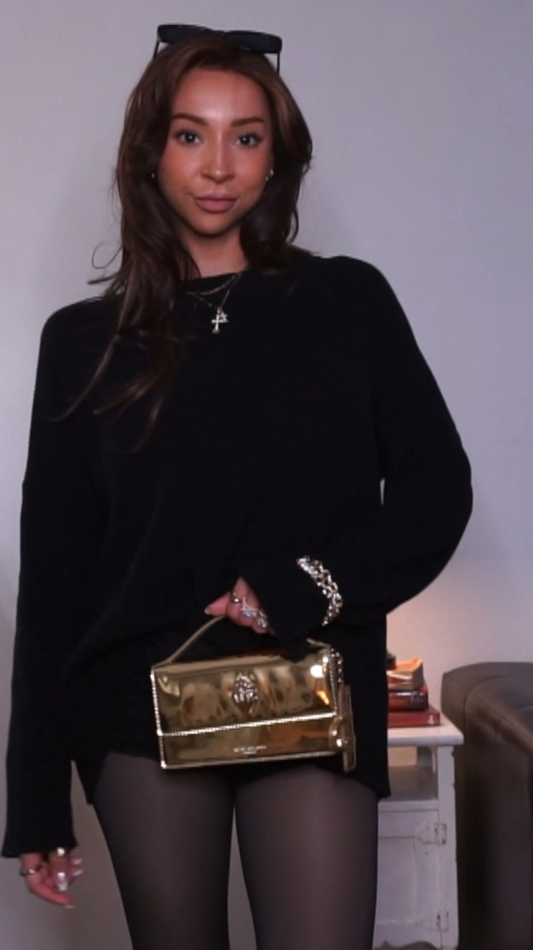 micro shorts outfit + fleece lined tights outfit 🤍✨🍸 