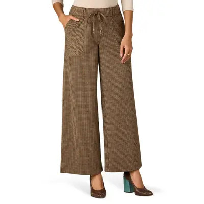 Wit & Wisdom Pull-On Wide Leg Pants in Wheat/red Multi at Nordstrom, Size Medium | Nordstrom