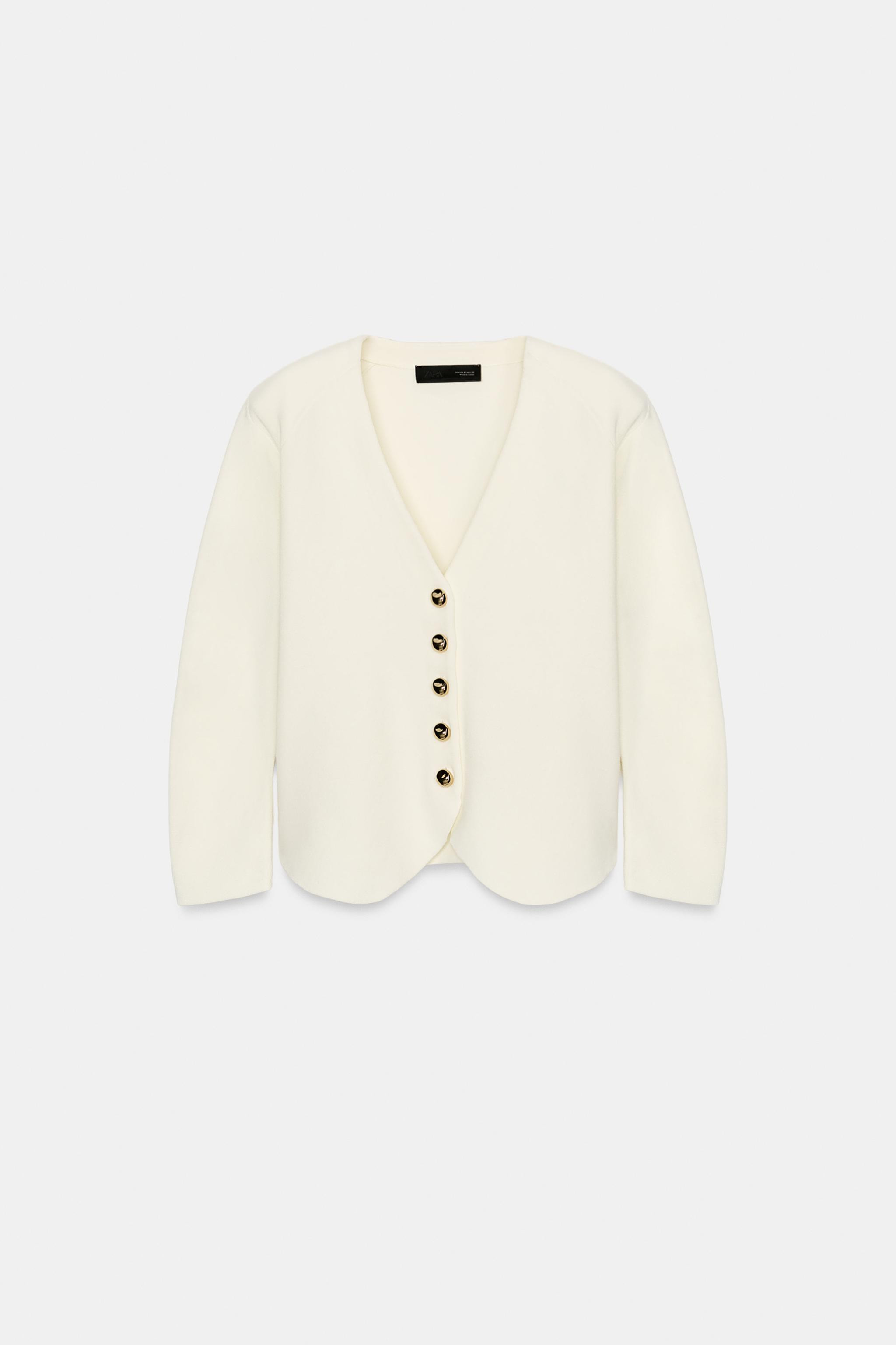 SHOULDER PAD KNIT JACKET | Zara UK