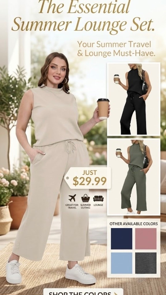 Effortless Two-Piece Summer Lounge Set | Travel & Vacation Outfit Ideas | Under $30

#LTKootd #LTKmomlife #LTKOver40