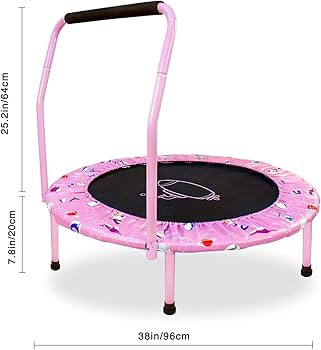 38 Inch Trampoline for Kids Folding Mini Toddler Trampoline with Handle Safety Protective Pad Cov... | Amazon (US)