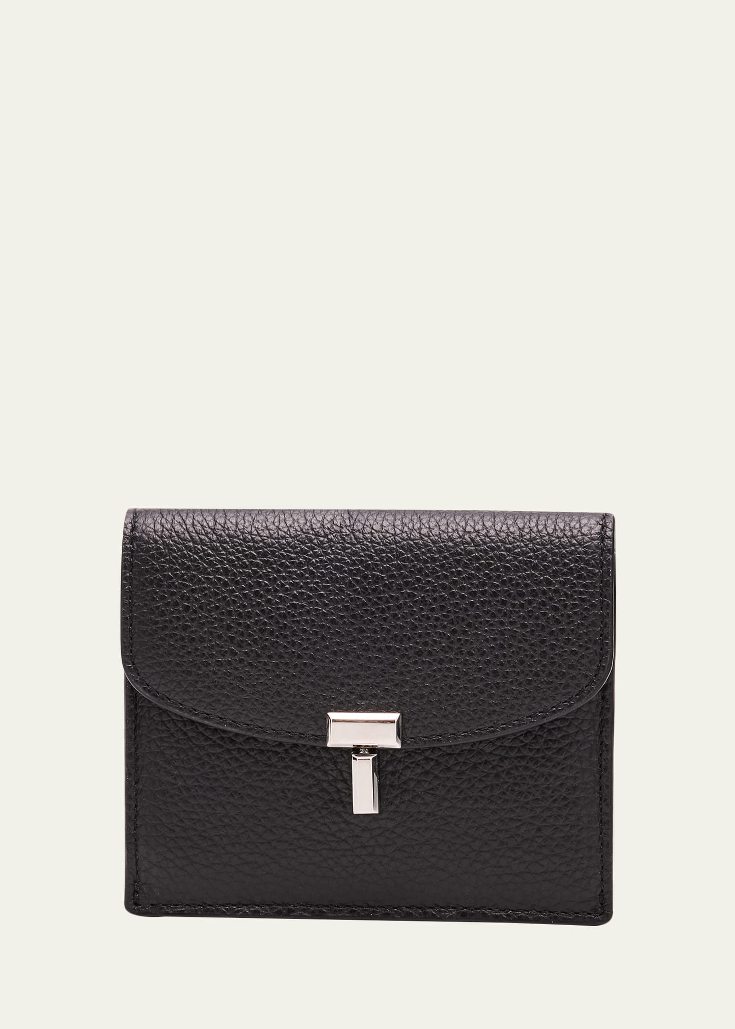 Toteme T-Lock Grained Leather Cardholder | Bergdorf Goodman