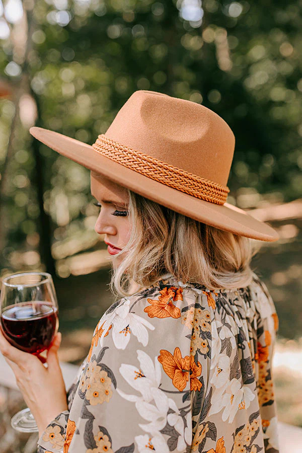 Iced Tea Afternoon Felt Fedora In Mocha | Impressions Online Boutique