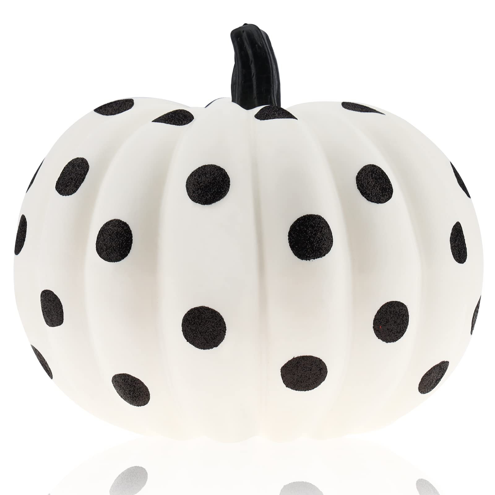 Folmywy 8 Inch Large Halloween Artificial Pumpkin Black Fake Pumpkins for Halloween Home Decorati... | Amazon (US)