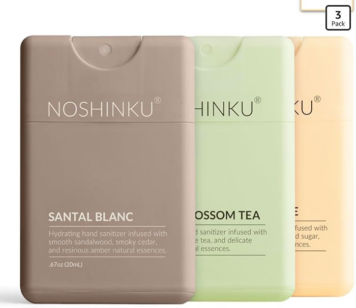 Noshinku - Refillable Hand Sanitizer Discovery Trois 3-Pack, Travel Size Spray with Hydrating Bot... | Amazon (US)