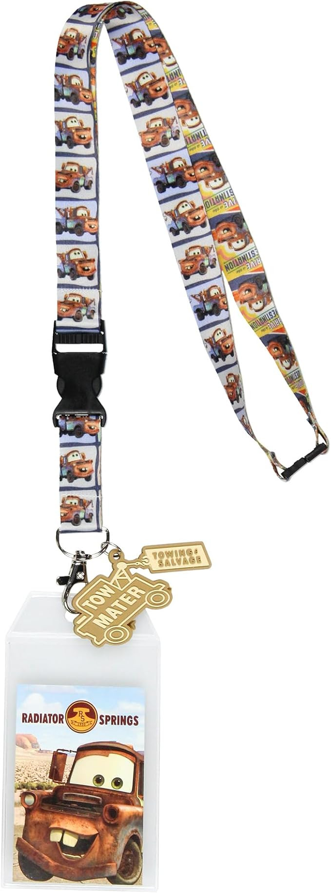 Disney Cars Mater Radiator Springs Lanyard ID Badge Holder with 3" Rubber Tow Mater Charm | Amazon (US)