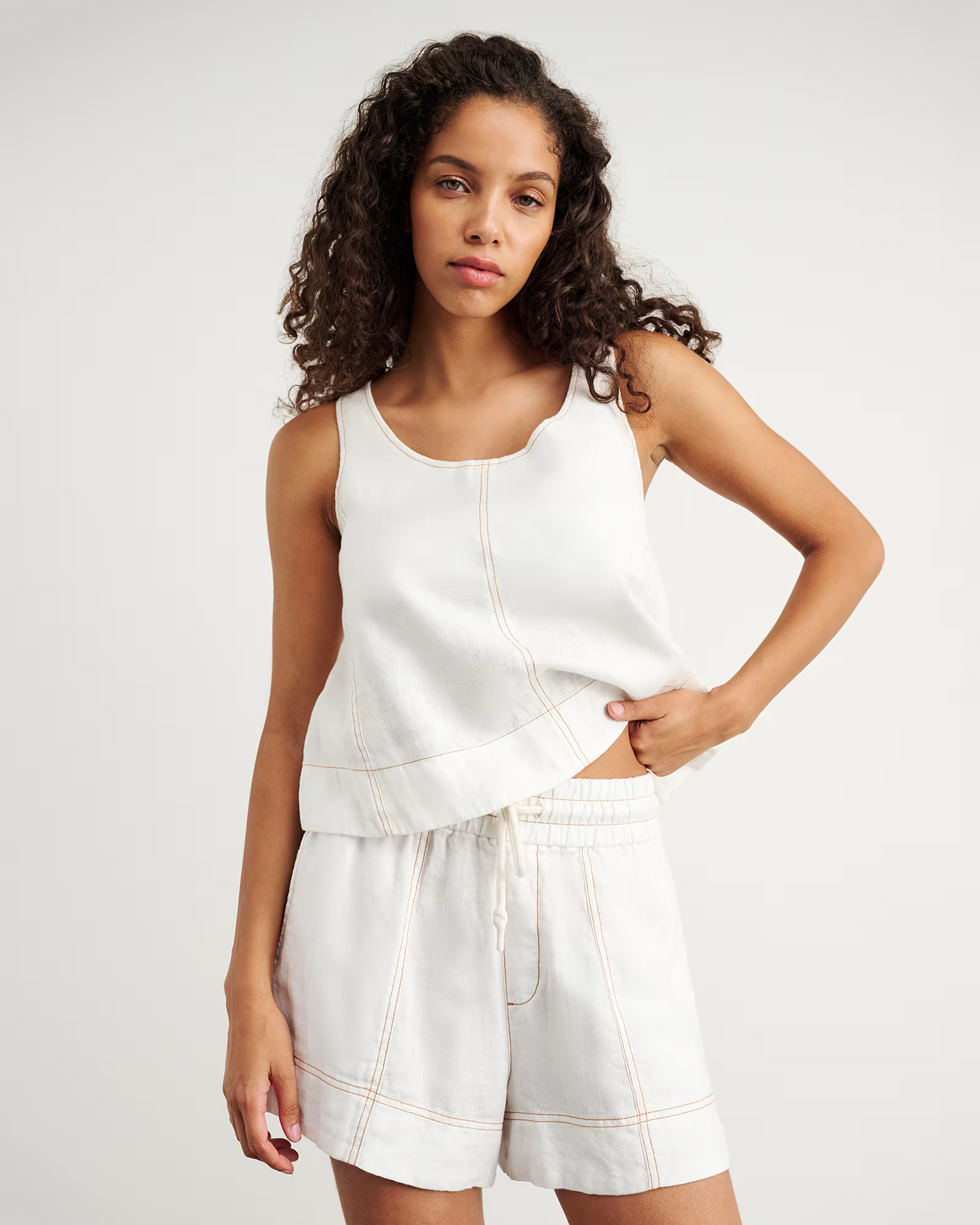 Sabine Linen Scoop Cami | JAG (Australia & New Zealand)