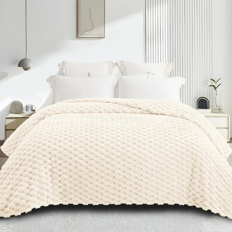 Whale Flotilla 60"x 80" Twin Size Blanket for Bed with Expanded 3D-Jacquard Pattern, Fuzzy Soft C... | Walmart (US)