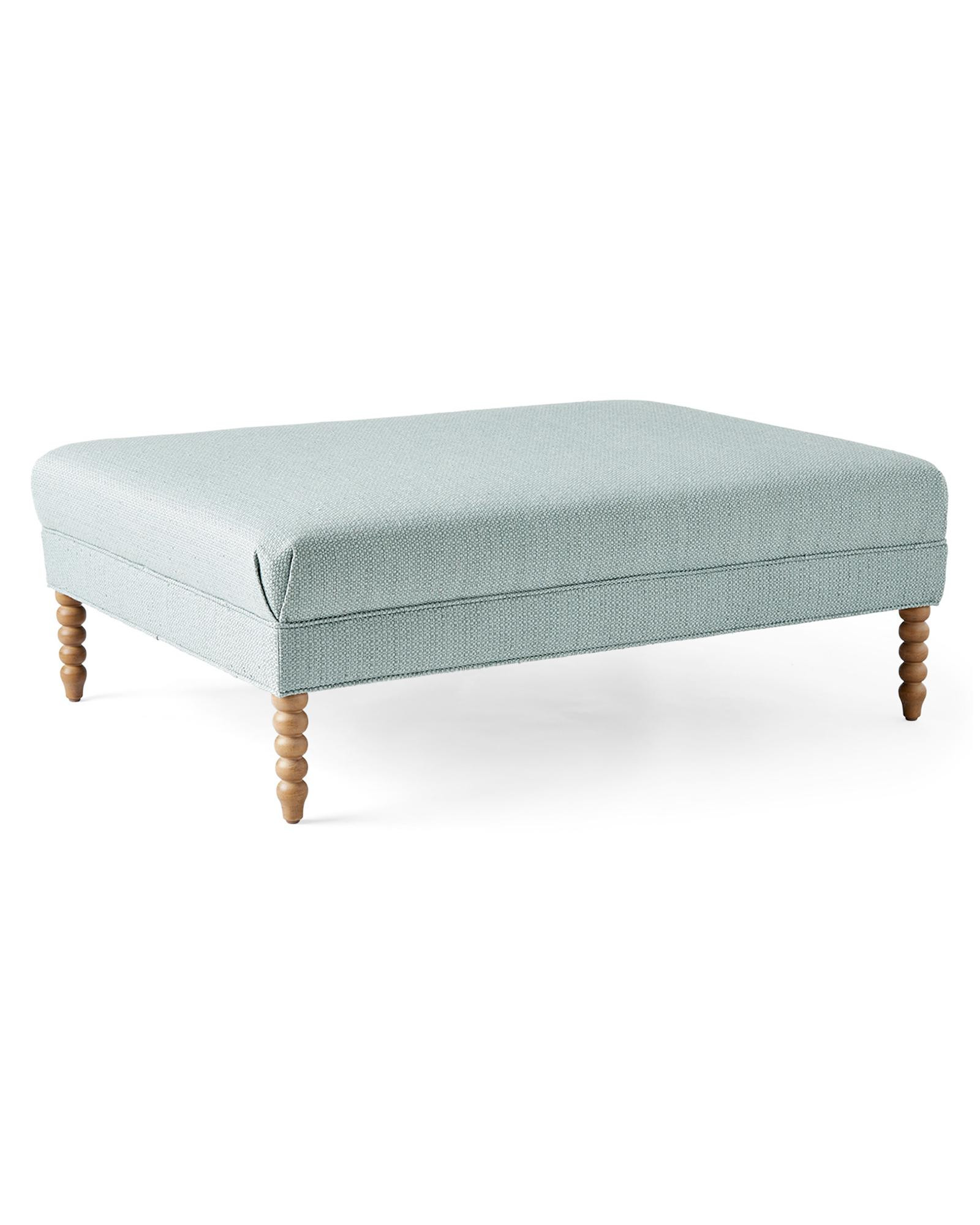Beckett Coffee Table Ottoman - Raffia Weave Coastal Blue | Serena and Lily
