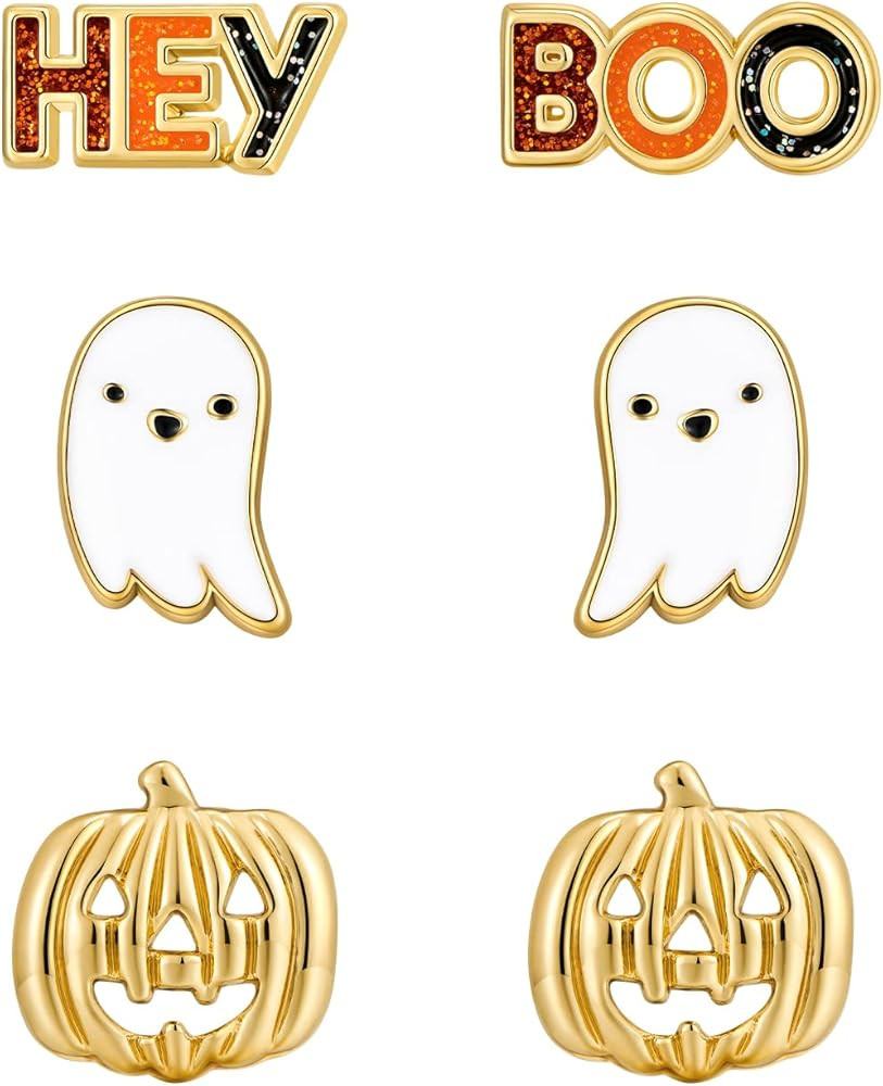 Halloween Earrings for Women Cute Pumpkin Dangle Earrings Candy Corn Earrings Fun Spider Web Witc... | Amazon (US)