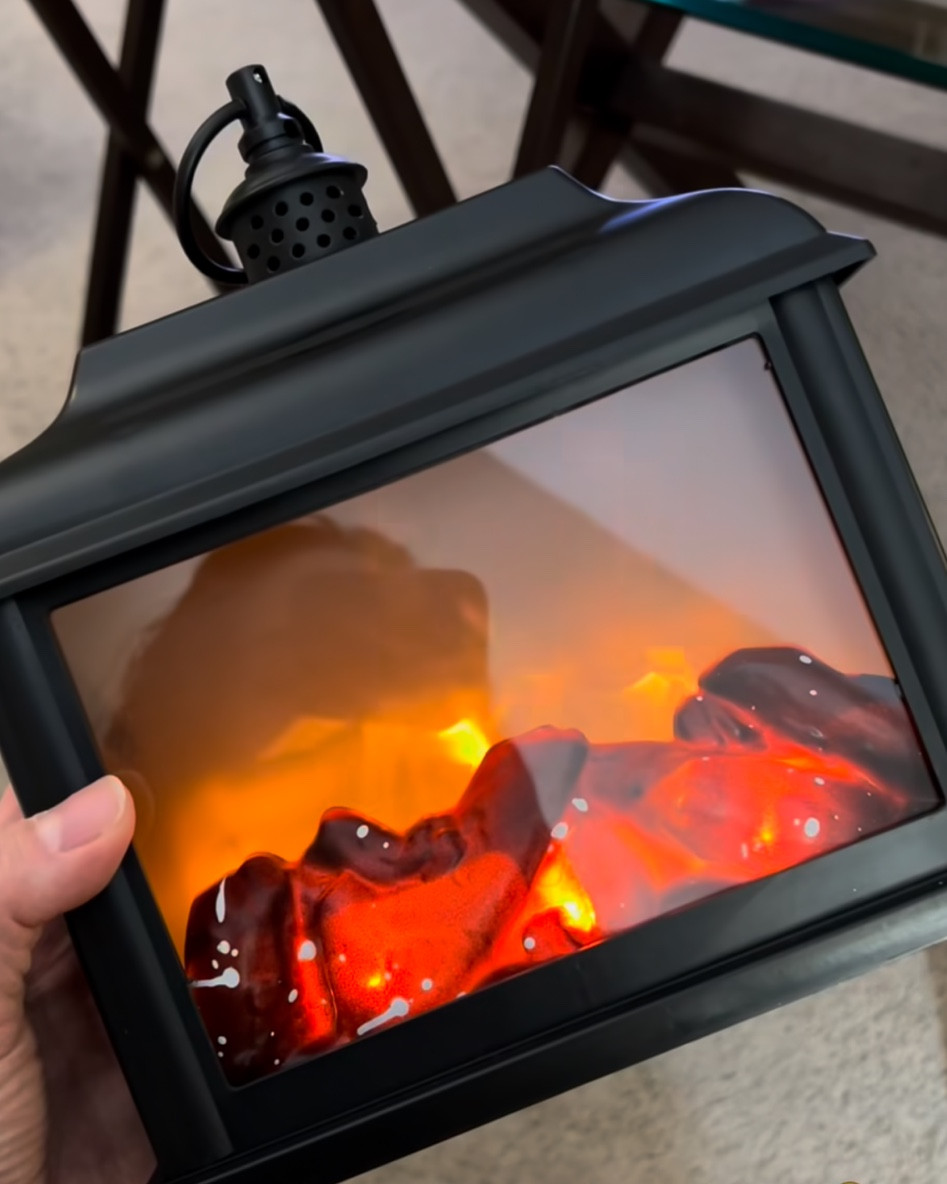Battery operated mini fireplace for Ollie of course! Like how cute?! I bought mine at the store, but I’m sure they are hard to come by now! Linked an exact version tho below and some other similar options! 