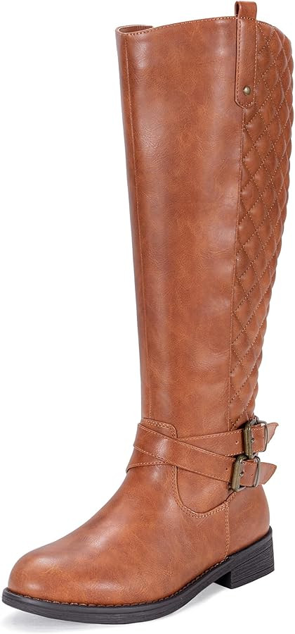 Vepose Women's 949 Knee High Boots,Tall Riding Boots Low Heel with Wide Calf and Wide Widths | Amazon (US)