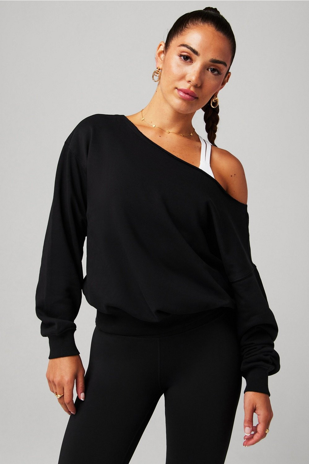 Year Round Terry Off Shoulder Sweatshirt | Fabletics