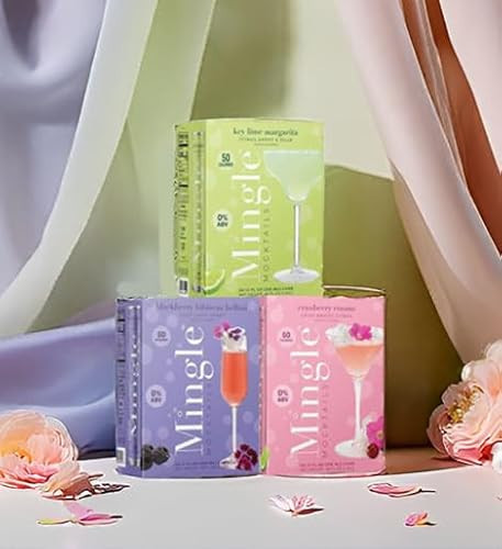 Mingle Mocktails Variety Pack, Canned Non-Alcoholic Drinks, Blackberry Hibiscus Bellini, Cranberry Cosmo, Key Lime Margarita, 12 fl. oz, 12 Packs | Amazon (US)