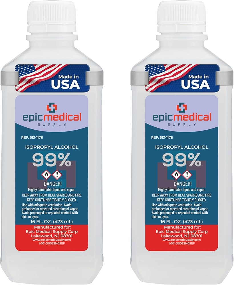 99% Isopropyl Alcohol 16 oz. Bottle, General Purpose Cleaner for Glass and PCB, Technical Grade, ... | Amazon (US)