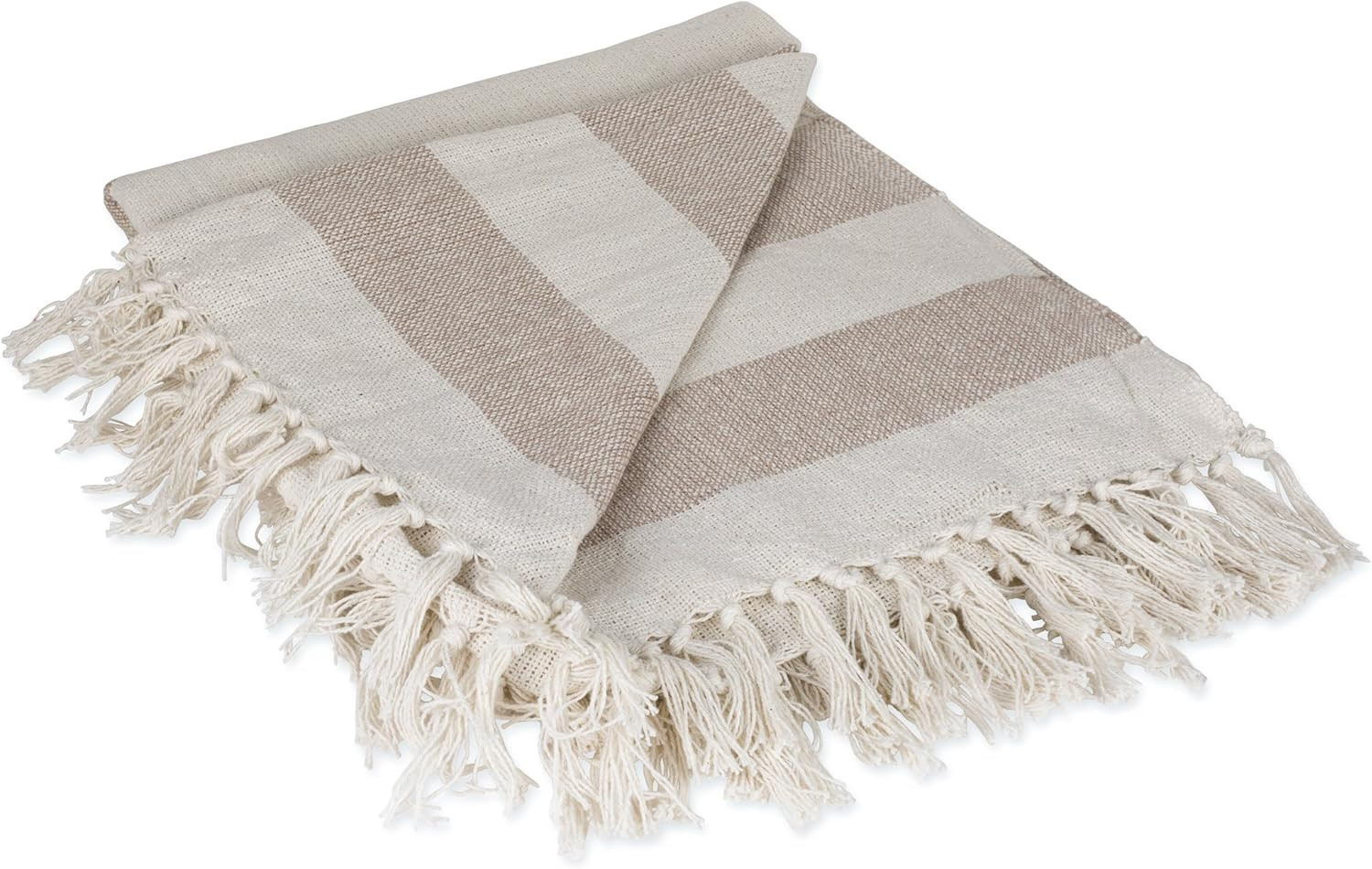 DII Rustic Farmhouse Cotton Cabana Striped Blanket Throw with Fringe, 50 x 60 - Cabana Striped St... | Amazon (US)