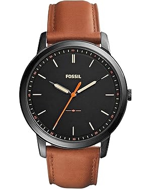 Fossil Minimalist Men's Watch with Leather or Stainless Steel Band, Chronograph or Analog Watch D... | Amazon (US)