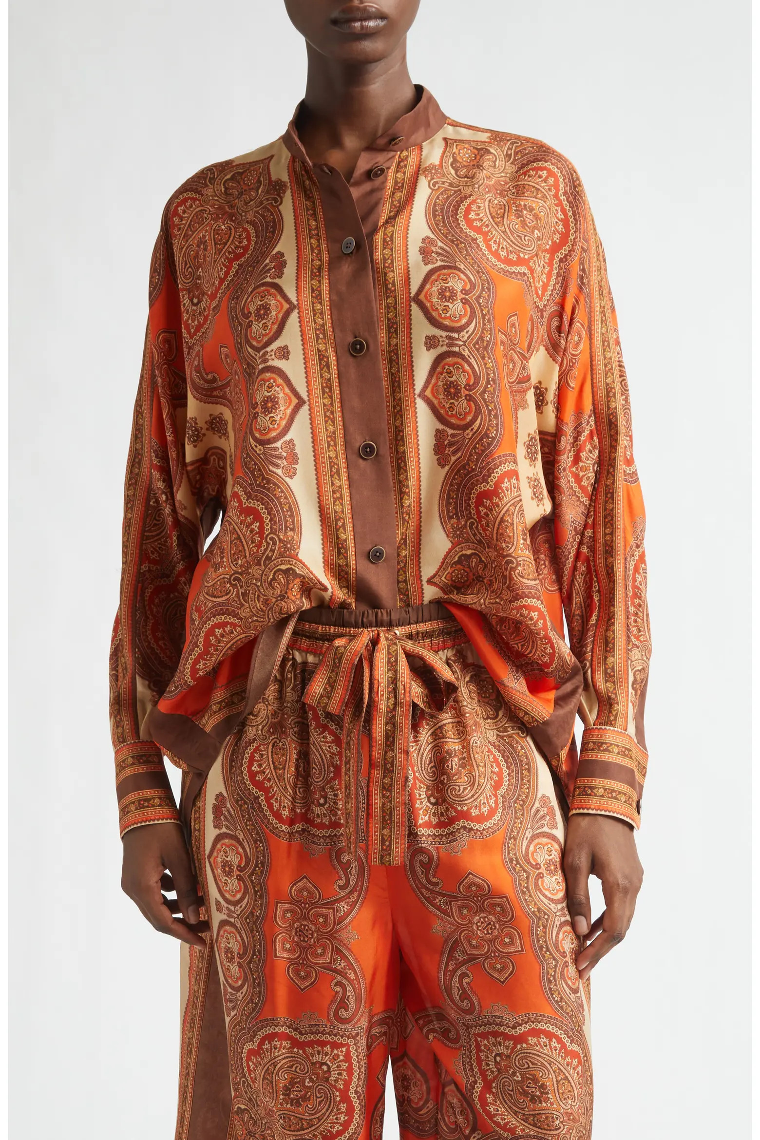 Zimmermann Mahon Paisley Print Habutai Silk Button-Up Shirt (Women) | Nordstrom | Nordstrom