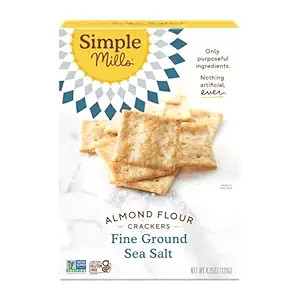 Simple Mills Almond Flour Crackers, Fine Ground Sea Salt - Gluten Free, Vegan, Healthy Snacks, 4.... | Amazon (US)