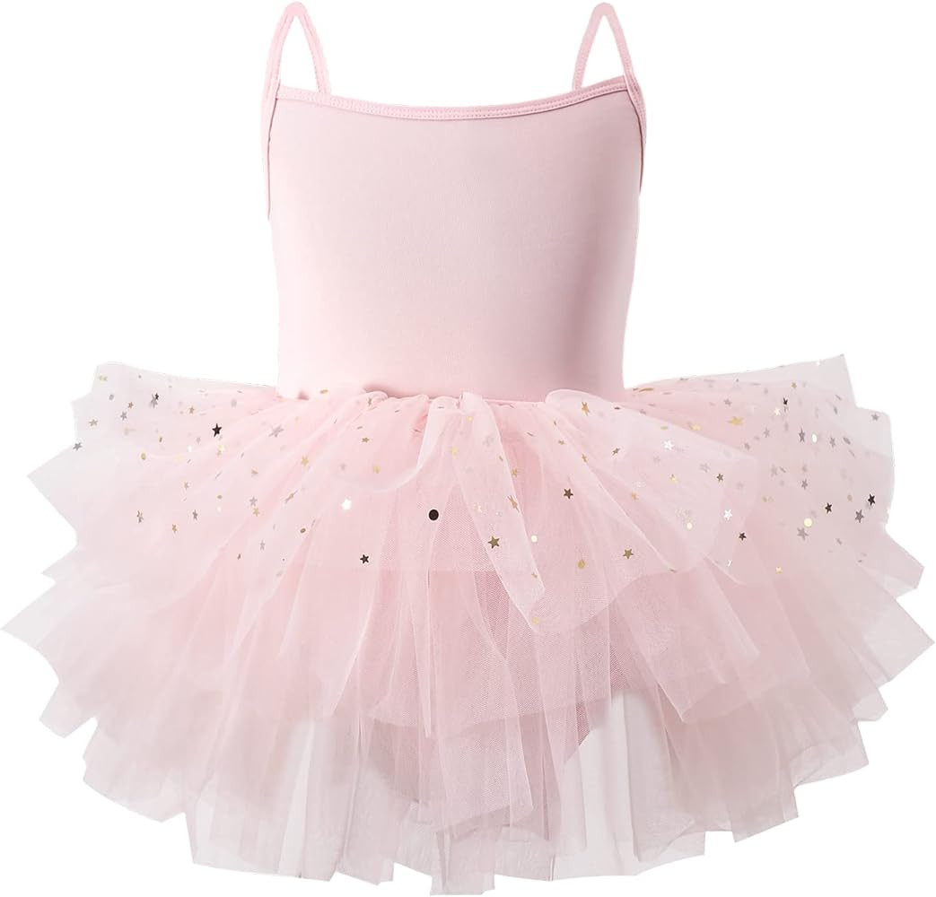 Toddler Girls Tutu Dresses Strap Shiny Tulle Ballet Leotard Ballerina Costume for Dance | Amazon (US)