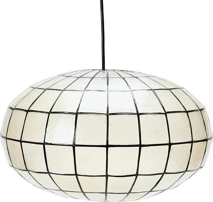 Creative Co-Op Modern Capiz Shell Light for Kitchen and Dining Room Oblong Shape with Matte Black... | Amazon (US)