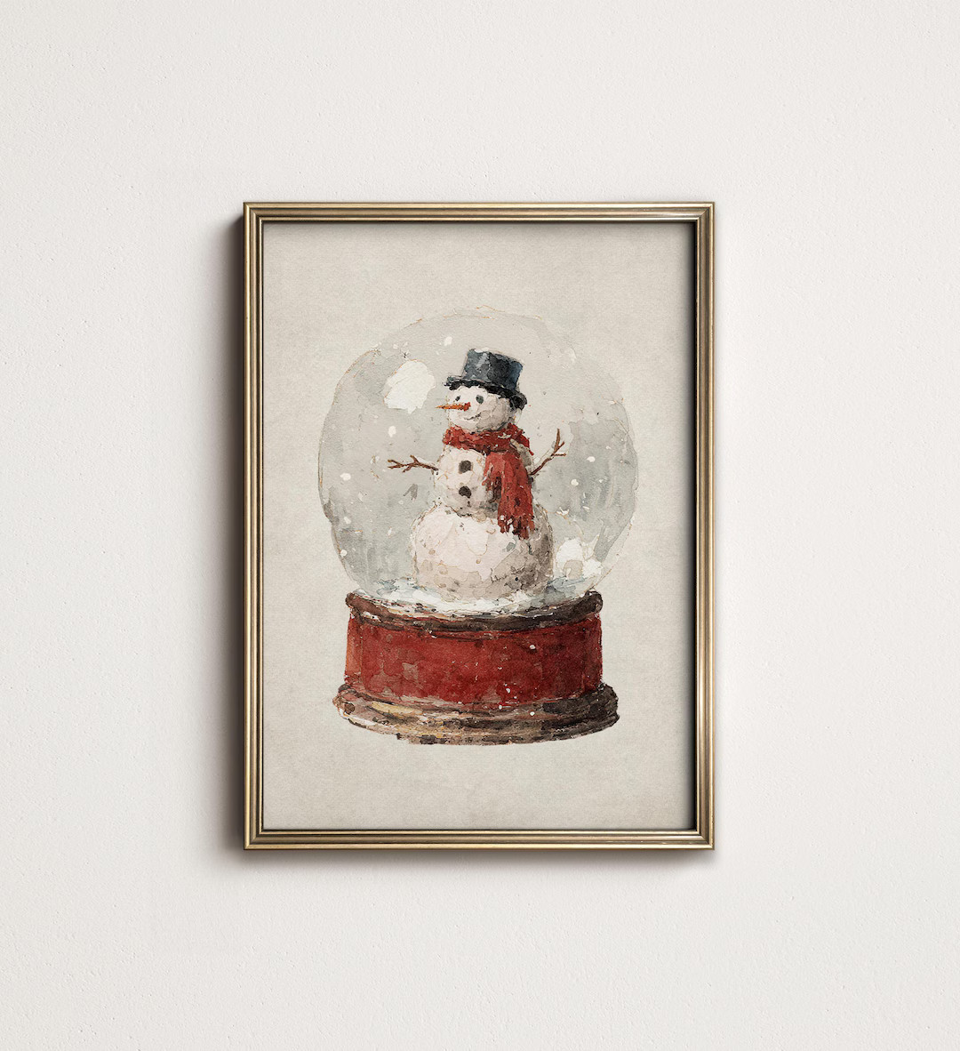 Holiday Snow Globe Print, Christmas Snowman Wall Art, Festive Decor PRINTABLE Digital Download W1... | Etsy (US)