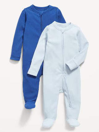 Unisex 2-Way-Zip Sleep &amp; Play Footed One-Piece 2-Pack for Baby | Old Navy (US)